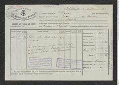 Nachlass Franz Steindachner, Transportschein von der Compagnie des Messageries Maritimes an F. Sikora (15.12.1901), Inv.Nr. 85.01, Seite 1
